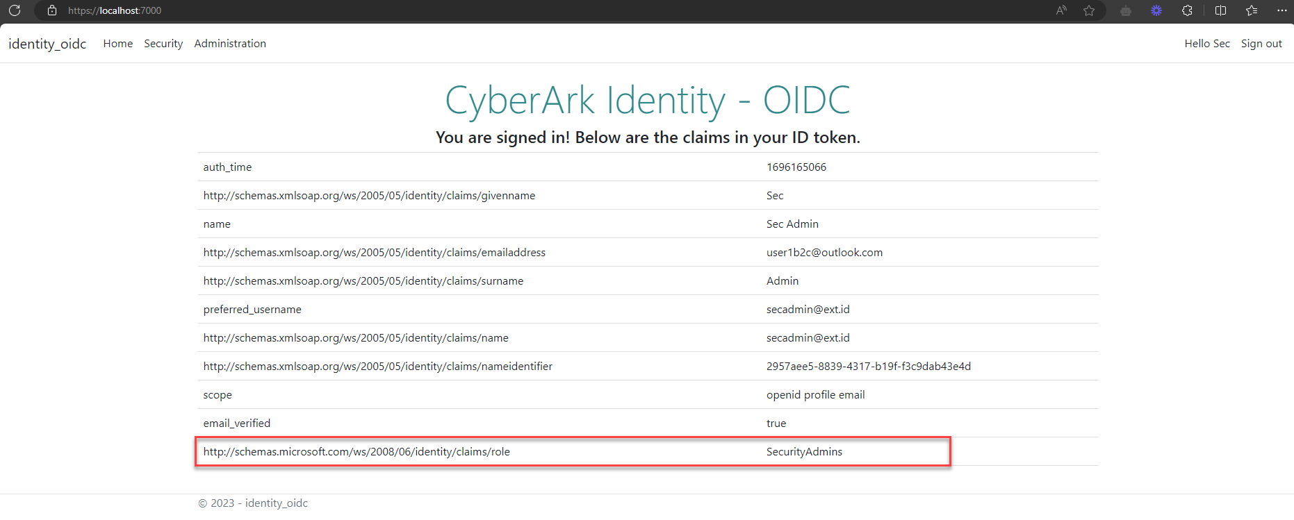CyberArk Identity and OIDC (OpenID Connect) in ASP.NET Core 7.0 Application - Part 2: Authorization